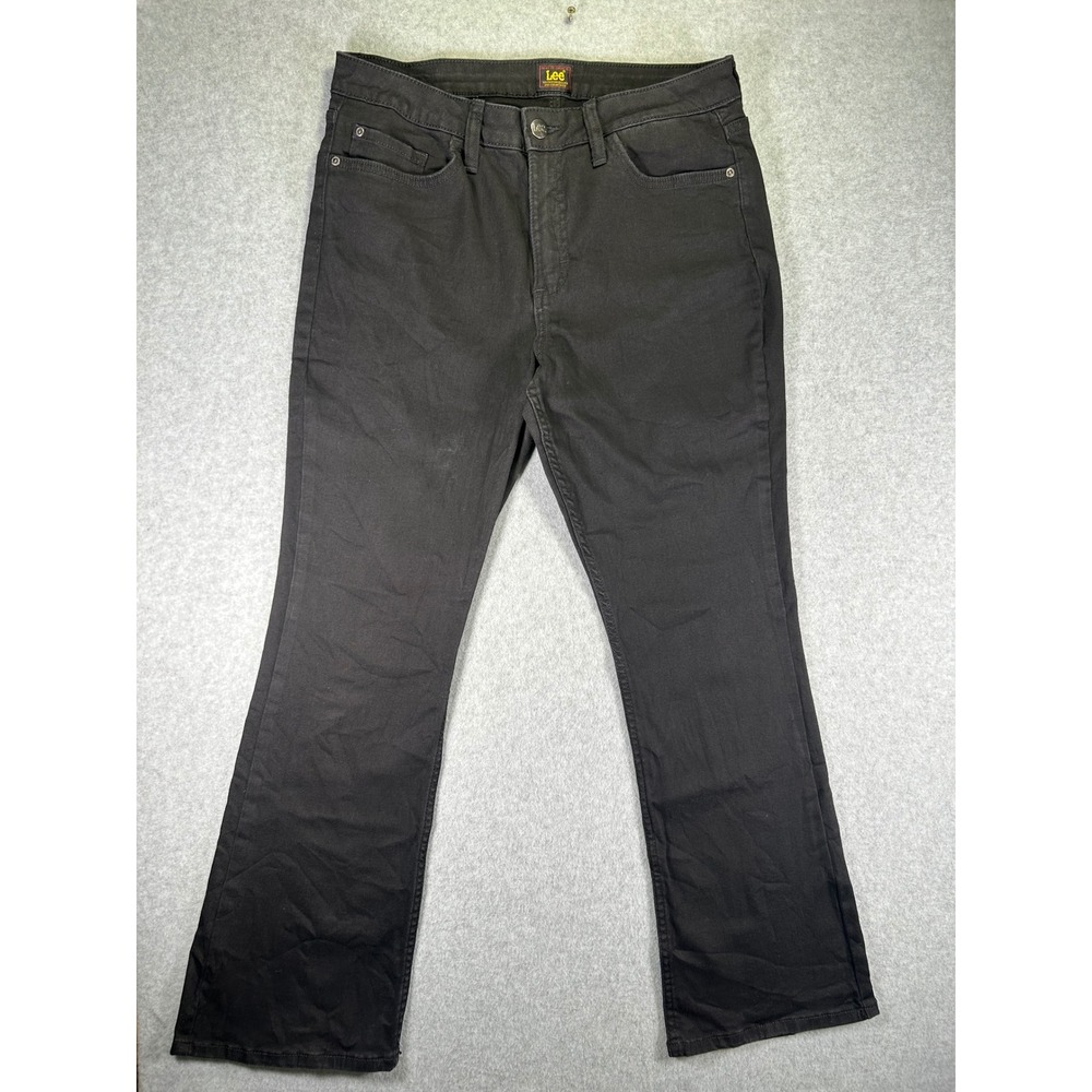 Lee Womens Black Mid Rise Bootcut Stretch Jeans Size 10S 101CMBEW0